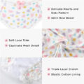 Hearts and Dots Pattern Tucking Gaff Panties