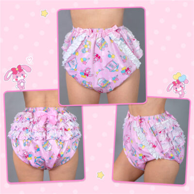 Usagi Pastel Circus Pattern Ruffle Adult Diaper Cover