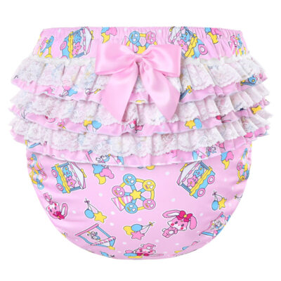 Usagi Pastel Circus Pattern Ruffle Adult Diaper Cover
