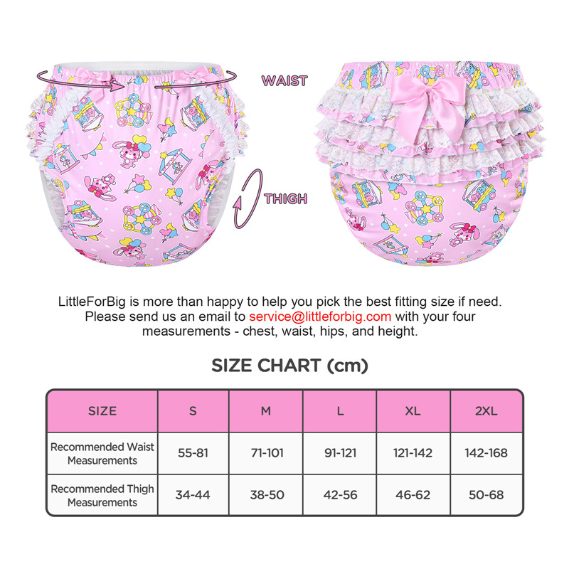 Usagi Pastel Circus Pattern Ruffle Adult Diaper Cover