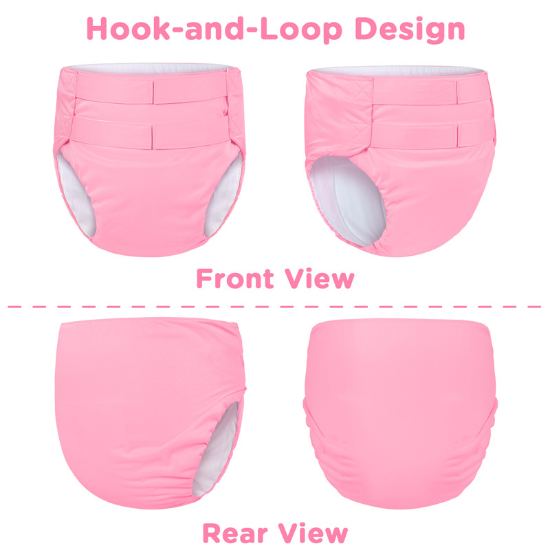 Hook-and-Loop Adult Training Pants Pink
