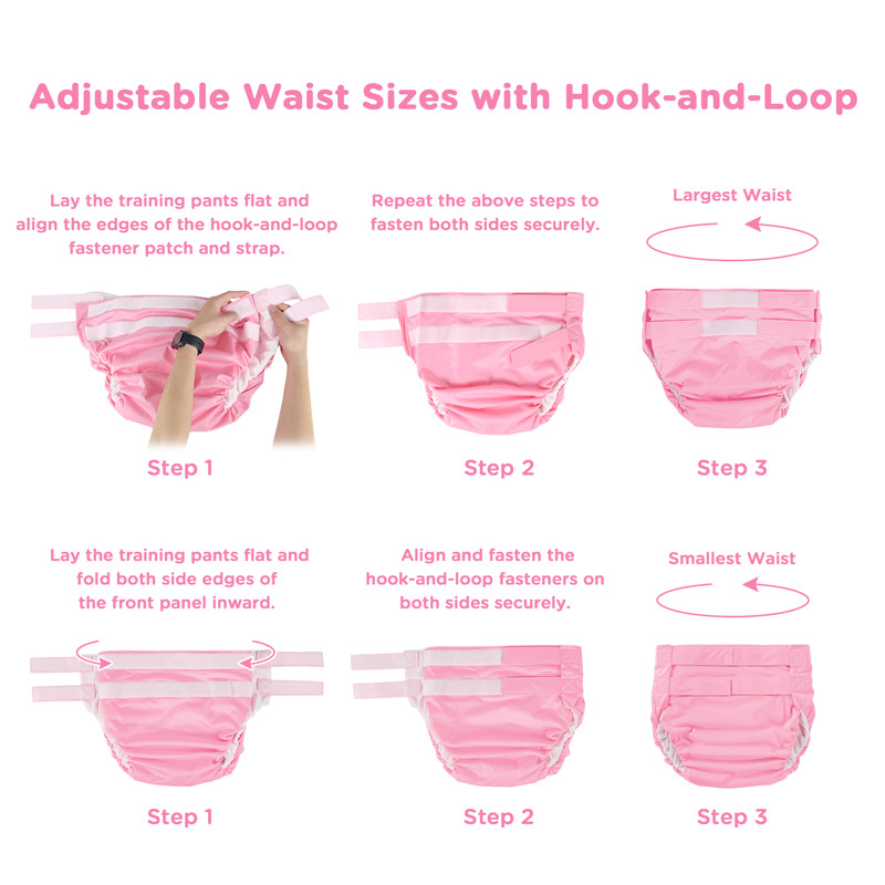Hook-and-Loop Adult Training Pants Pink