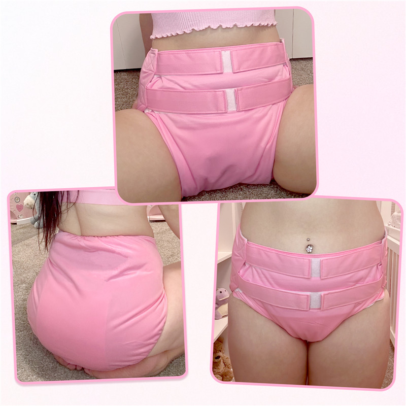 Hook-and-Loop Adult Training Pants Pink