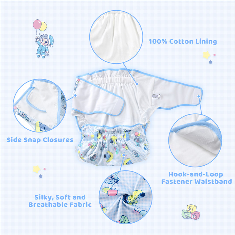 Little Blue Silky Ribbon Omutsu Japanese Diaper Cover