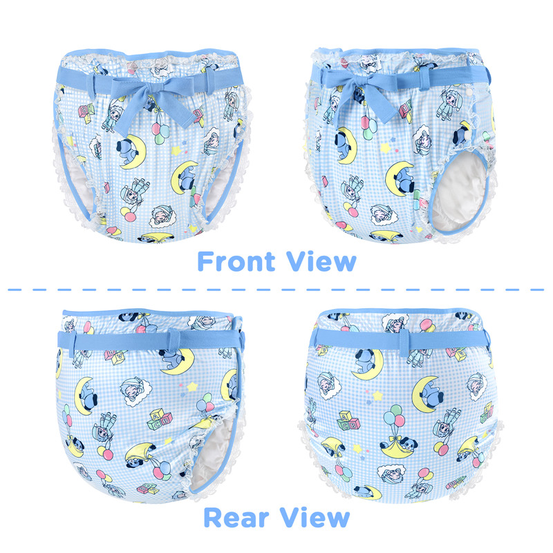 Little Blue Silky Ribbon Omutsu Japanese Diaper Cover