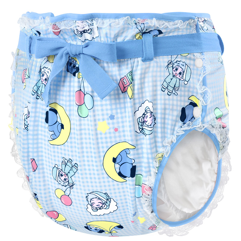 Little Blue Silky Ribbon Omutsu Japanese Diaper Cover