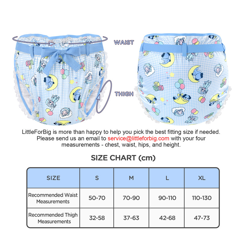 Little Blue Silky Ribbon Omutsu Japanese Diaper Cover