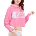 Pastel SissyUniversity Cropped Hoodie Sweatshirt Pink