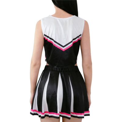 Cheer SissyUniversiry Croptop Mini Skirt Bralette Set Black