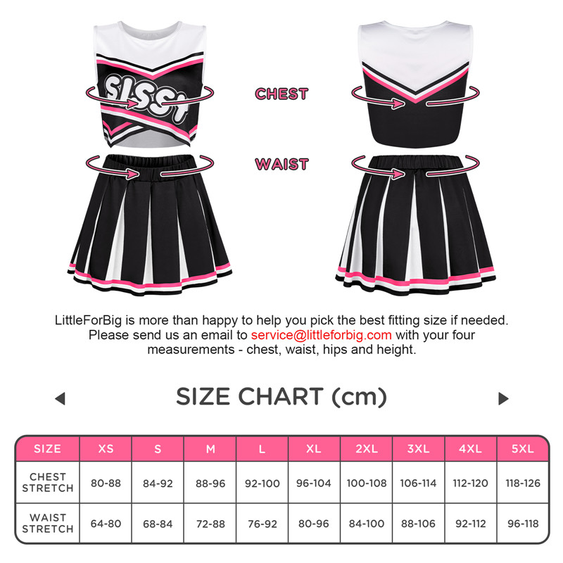 Cheer SissyUniversiry Croptop Mini Skirt Bralette Set Black