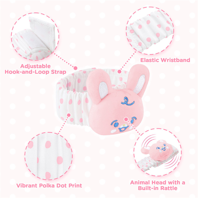 Baby Parade Wrist Rattles Pink Bunny