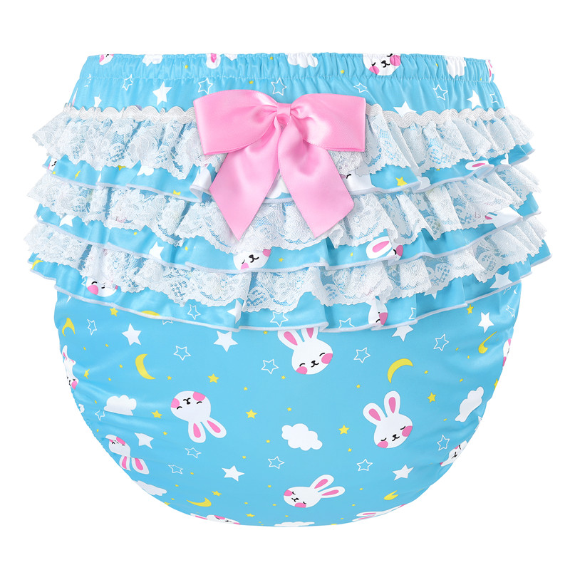 Snuggle Bunny Pattern Ruffle Adult Diaper Cover