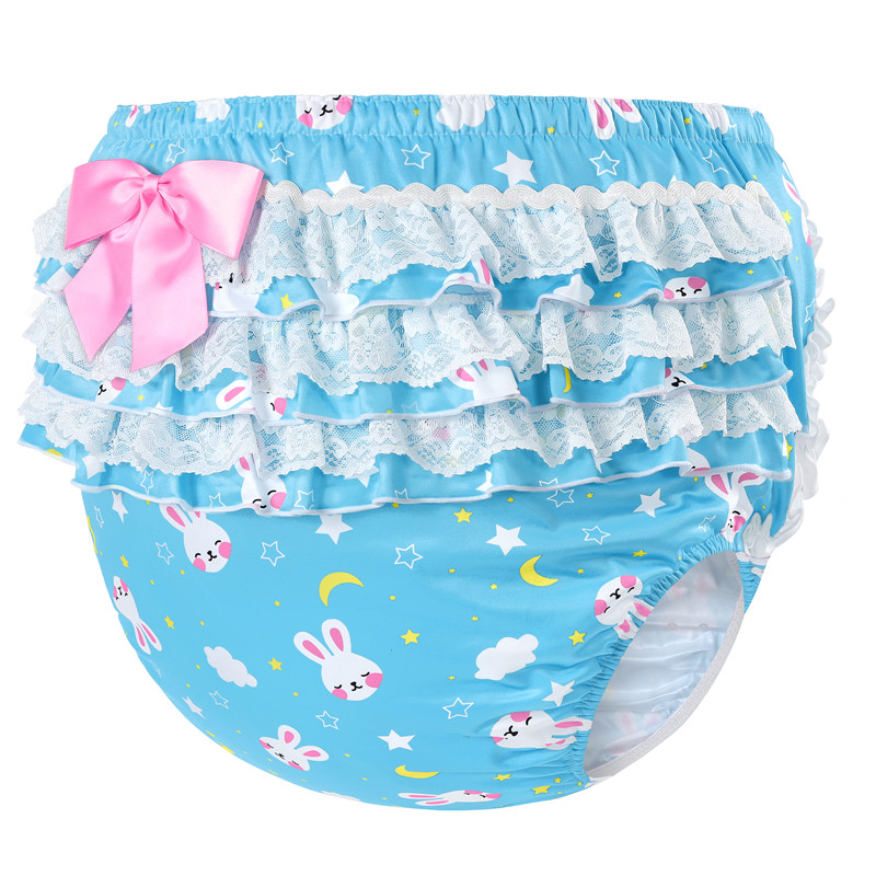 Snuggle Bunny Pattern Ruffle Adult Diaper Cover
