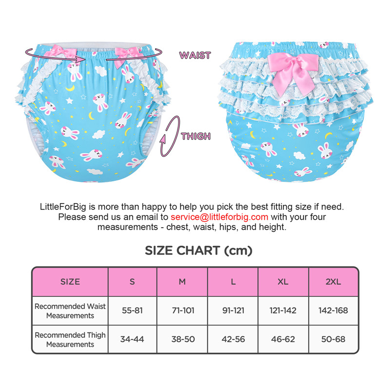 Snuggle Bunny Pattern Ruffle Adult Diaper Cover