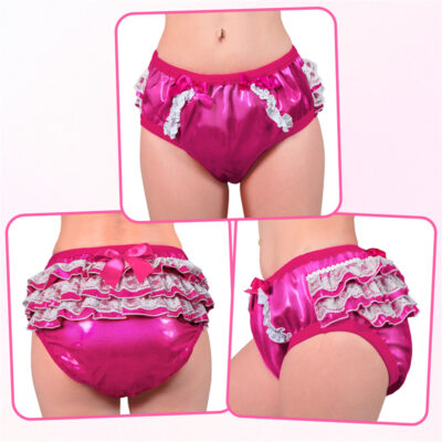 Pretty in Hot Pink Shiny Glitter Adult Training Pants