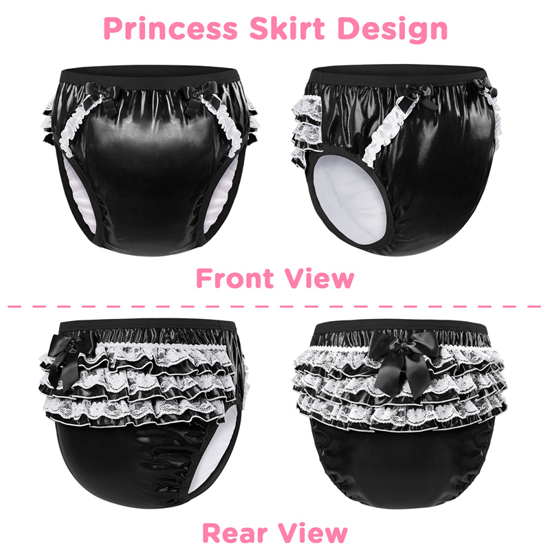 Pretty in Black Shiny Glitter Adult Training Pants