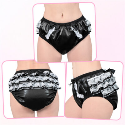 Pretty in Black Shiny Glitter Adult Training Pants