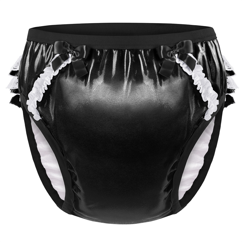 Pretty in Black Shiny Glitter Adult Training Pants