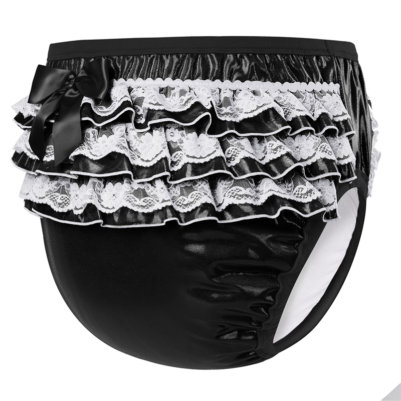 Pretty in Black Shiny Glitter Adult Training Pants