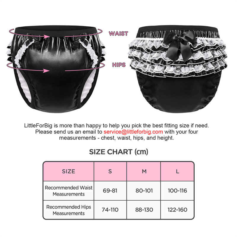 Pretty in Black Shiny Glitter Adult Training Pants