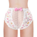 Flower Pattern Cheeky Bow Tucking Gaff Panties