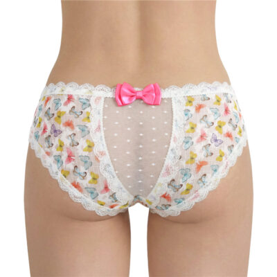 Butterflies Pattern Cheeky Bow Tucking Gaff Panties