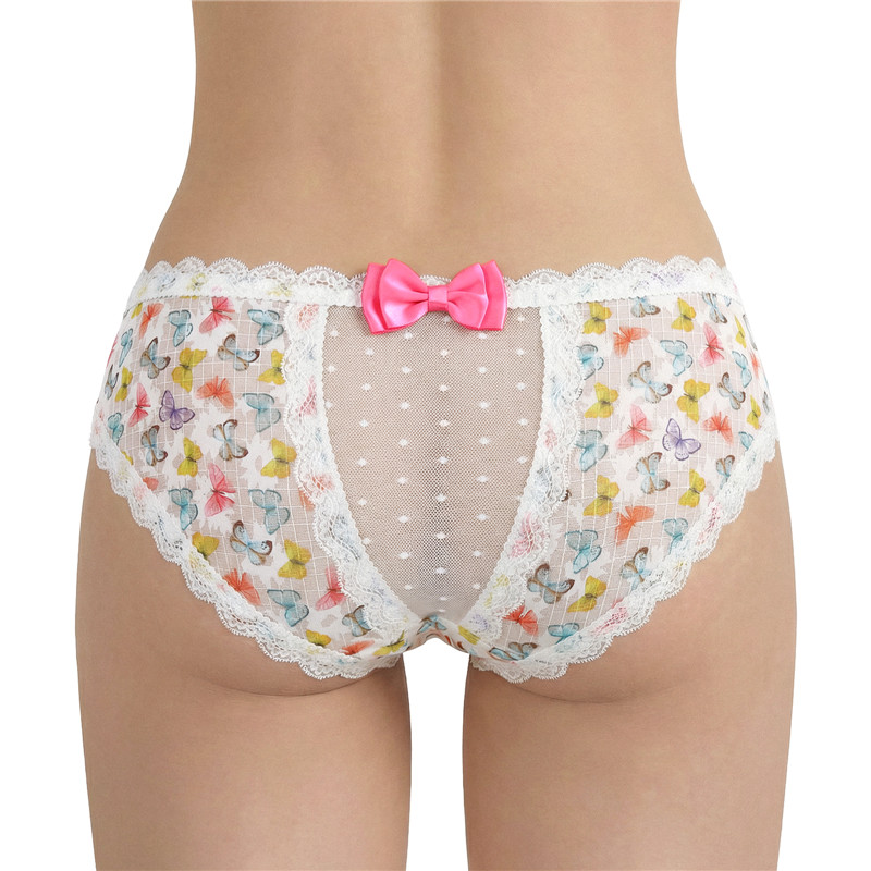 Butterflies Pattern Cheeky Bow Tucking Gaff Panties