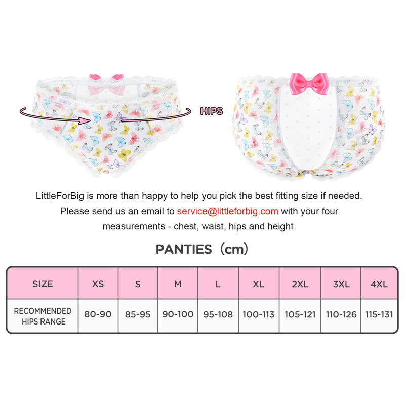 Butterflies Pattern Cheeky Bow Tucking Gaff Panties