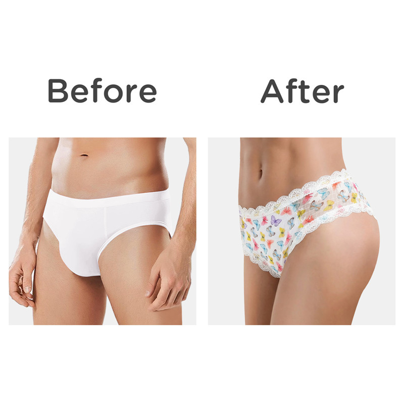 Butterflies Pattern Cheeky Bow Tucking Gaff Panties