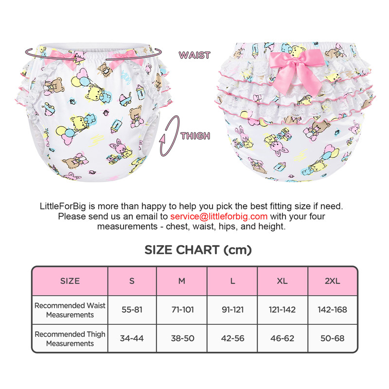 Baby Cuties Pattern Ruffle Adult Diaper Cover