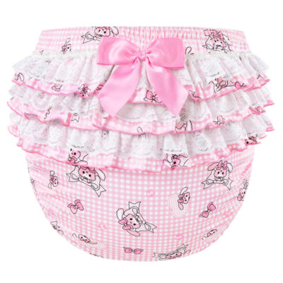 Bunnies & Bows Usagi Pattern Ruffle Adult Diaper Cover