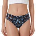 Blue Butterfly Mesh Tucking Gaff Brazilian Cheeky Panties