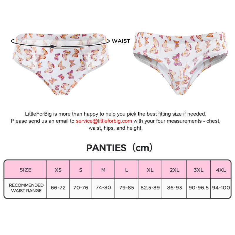 Butterfly Print Mesh Tucking Gaff Brazilian Cheeky Panties