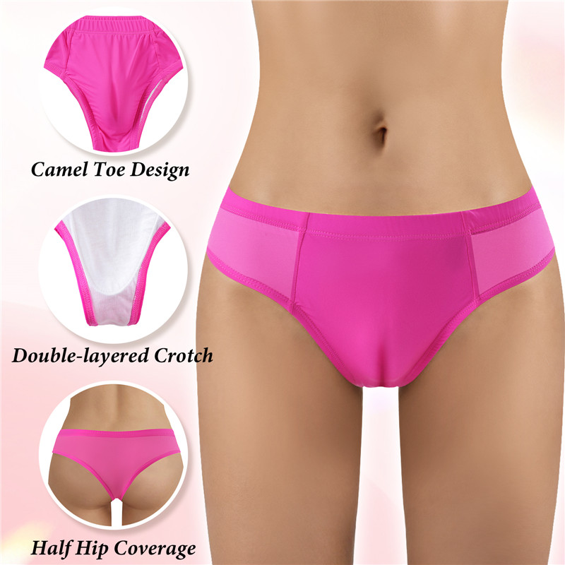 Camel Toe Tucking Gaff Brazilian Cheeky Panties Hot Pink