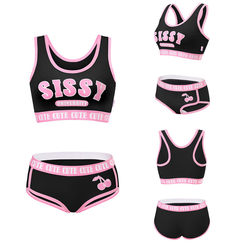 SissyUniversity Bralette Set Black