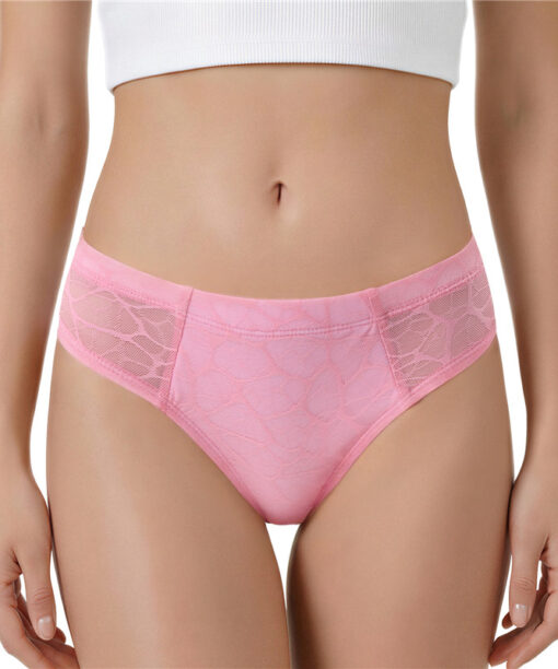Pink Mesh Tucking Gaff Brazilian Cheeky Panties