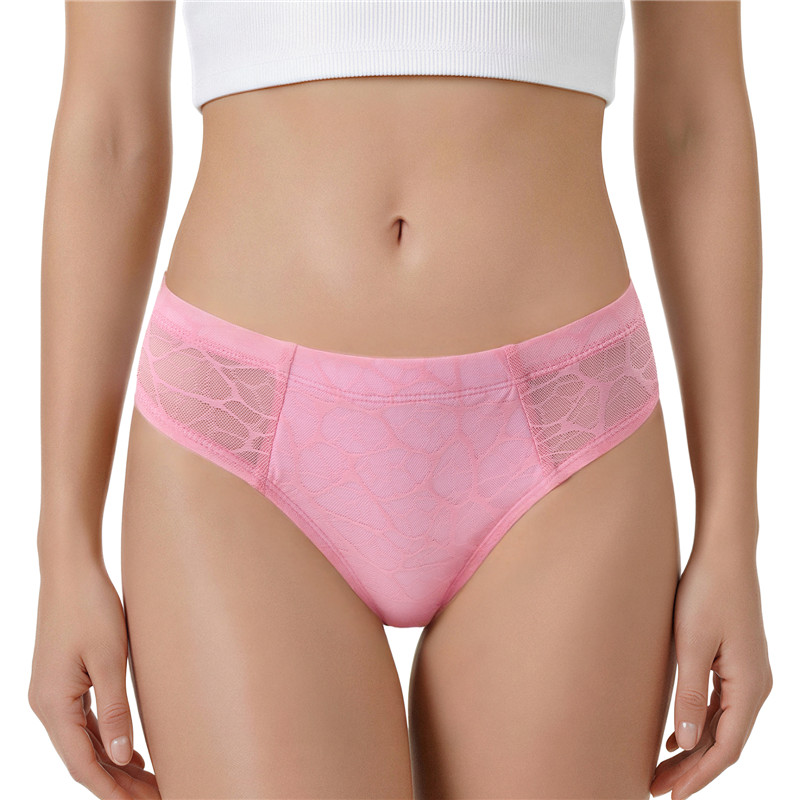 Pink Mesh Tucking Gaff Brazilian Cheeky Panties