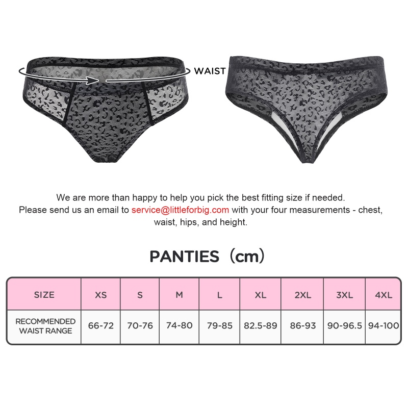 Leopard Print Mesh Tucking Gaff Brazilian Cheeky Panties