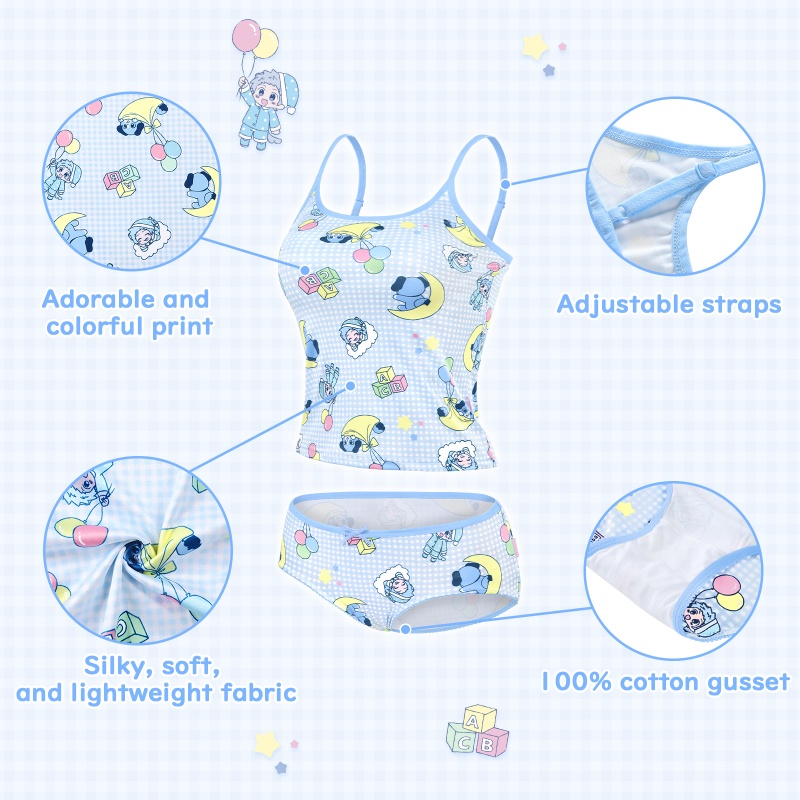 Cozy Camisole & Brief Pajama Set – Bedtime Little Blue