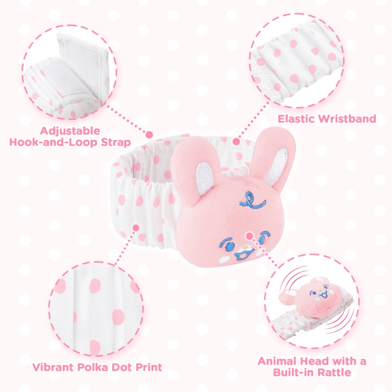 Baby Parade Wrist Rattles Pink Bunny 2-Pack