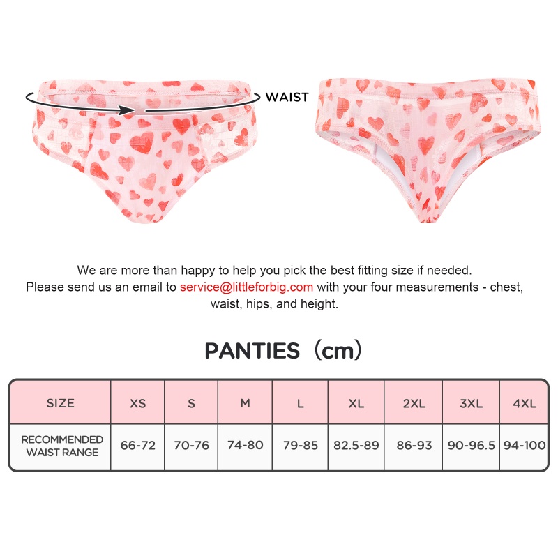 Hearts Pattern Mesh Tucking Gaff Brazilian Cheeky Panties