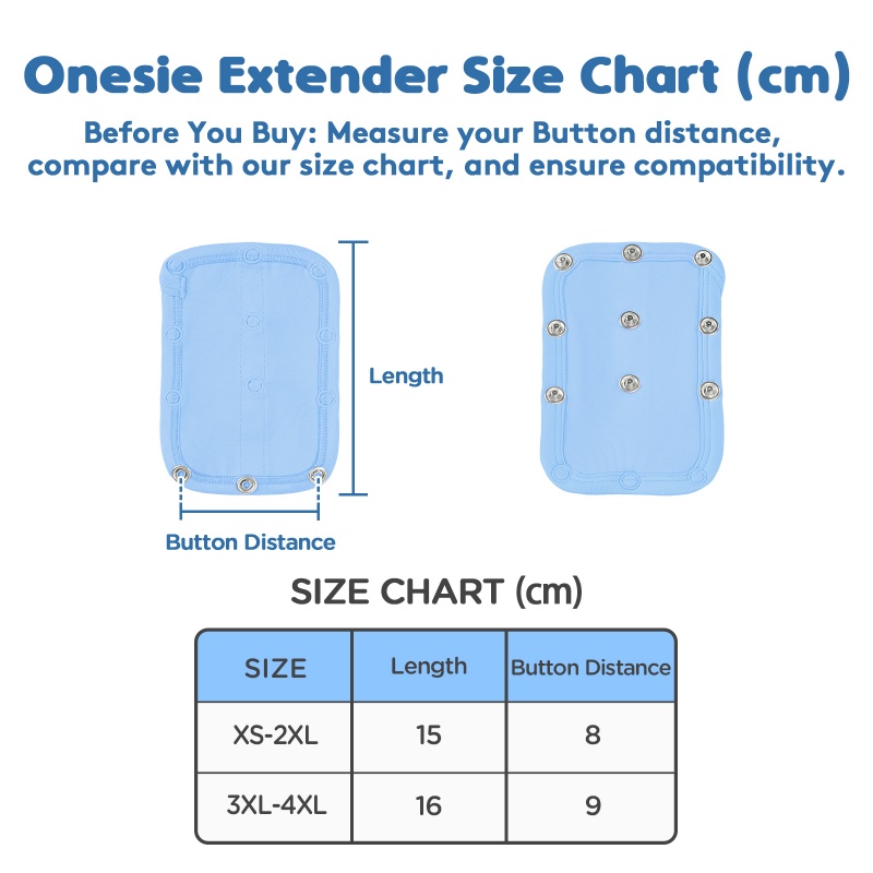Onesie Extender Blue 3-Pack