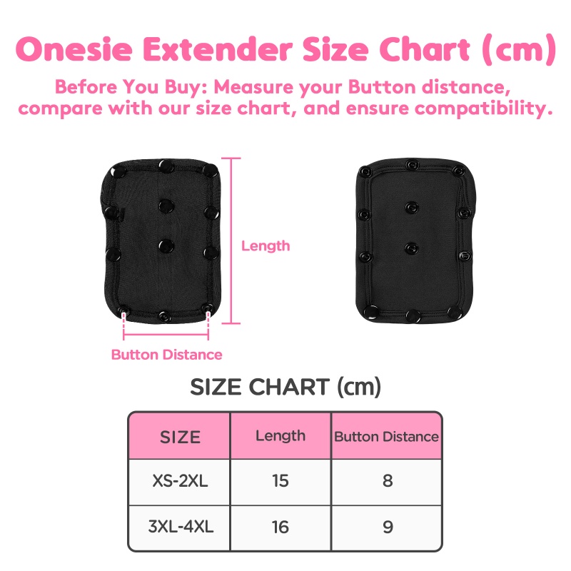 Onesie Extender Black 3-Pack