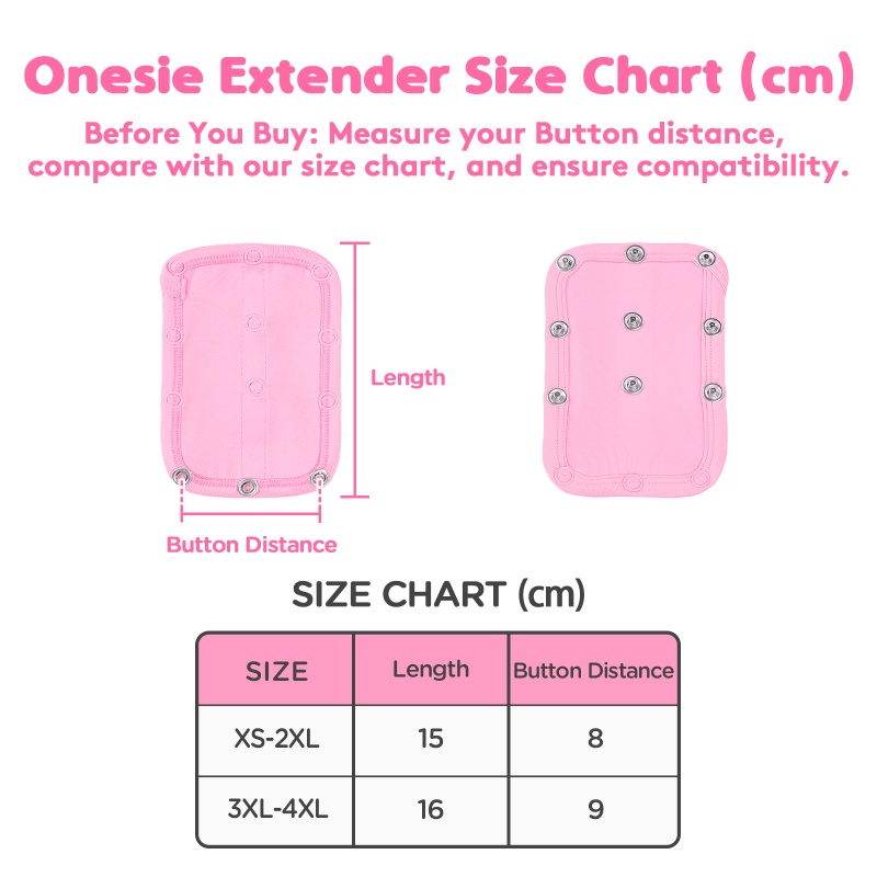 Onesie Extender Pink 3-Pack