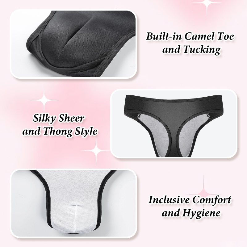 Camel Toe Tucking Gaff Brazilian Cheeky Thong Panties