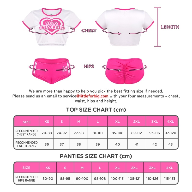 SissyUniversity Sorority Gym Camel Toe Tucking Gaff Shorts Set