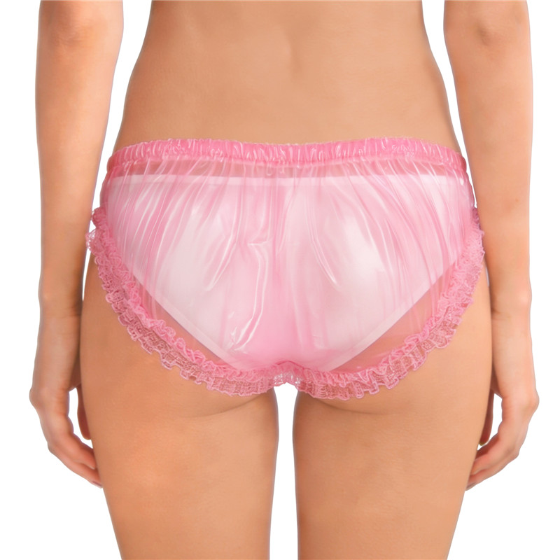 Dolly Pink Plastic Ruffle Panties