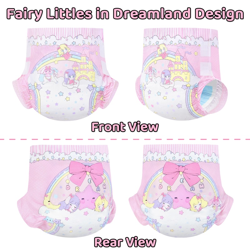 Fairy Littles in Dreamland Ultra Absorbent Cloth Back Adult Diapers 10 Pieces Pack (M)/(L)/(XL)