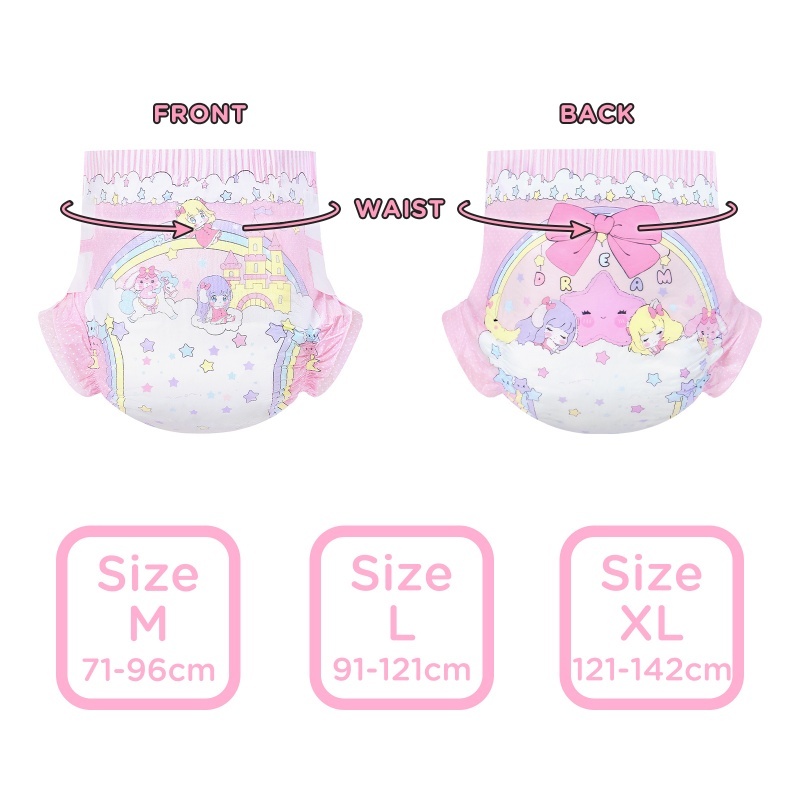 Fairy Littles in Dreamland Ultra Absorbent Cloth Back Adult Diapers 10 Pieces Pack (M)/(L)/(XL)