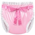 Pretty in Pink Satin Ribbon Tied Omutsu Japanese Diaper Cover